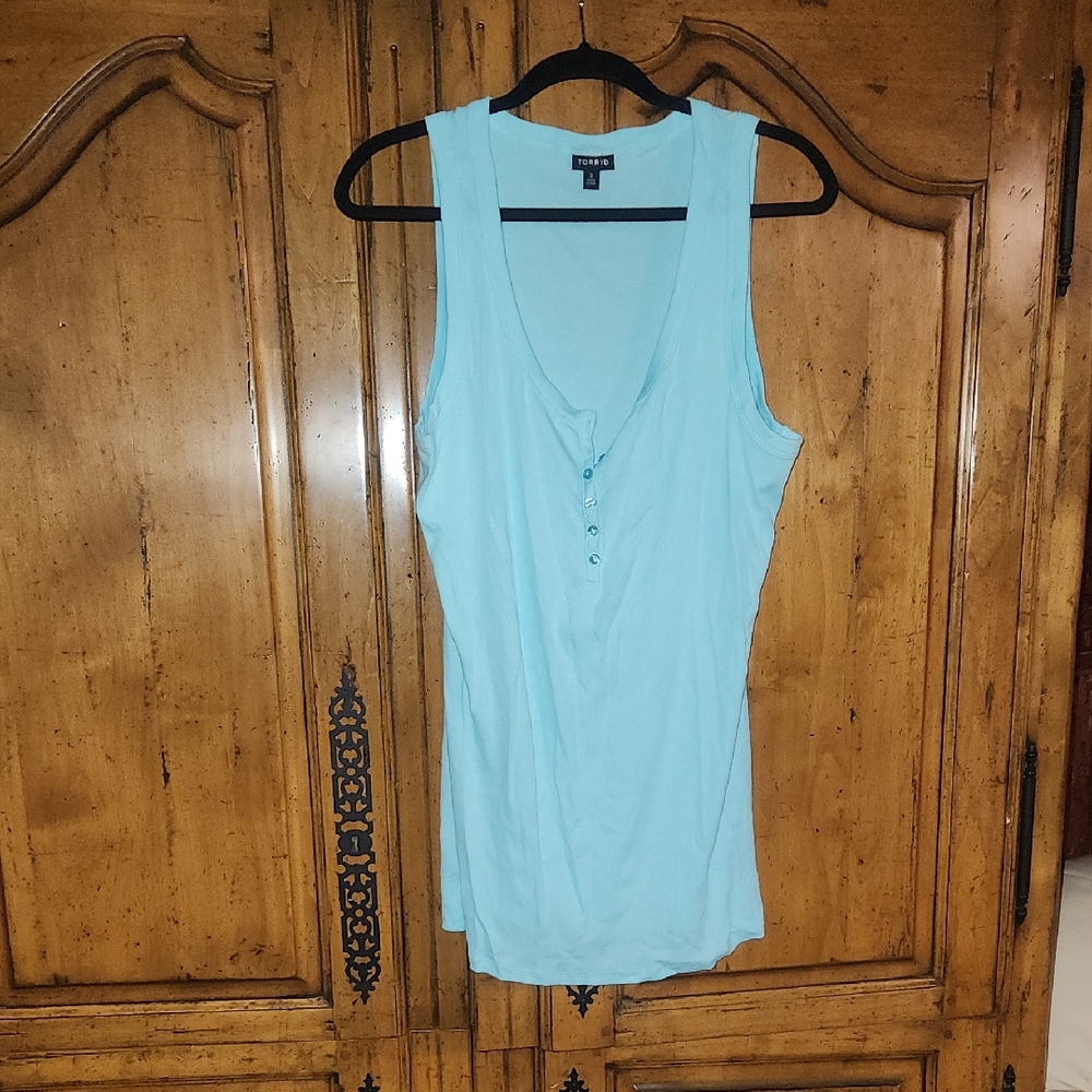 Torrid Scoop Henley Tank 3X Nwot
